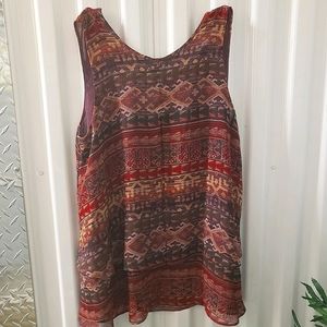 BCBG MAXAZARIA Tribal Layered tank
